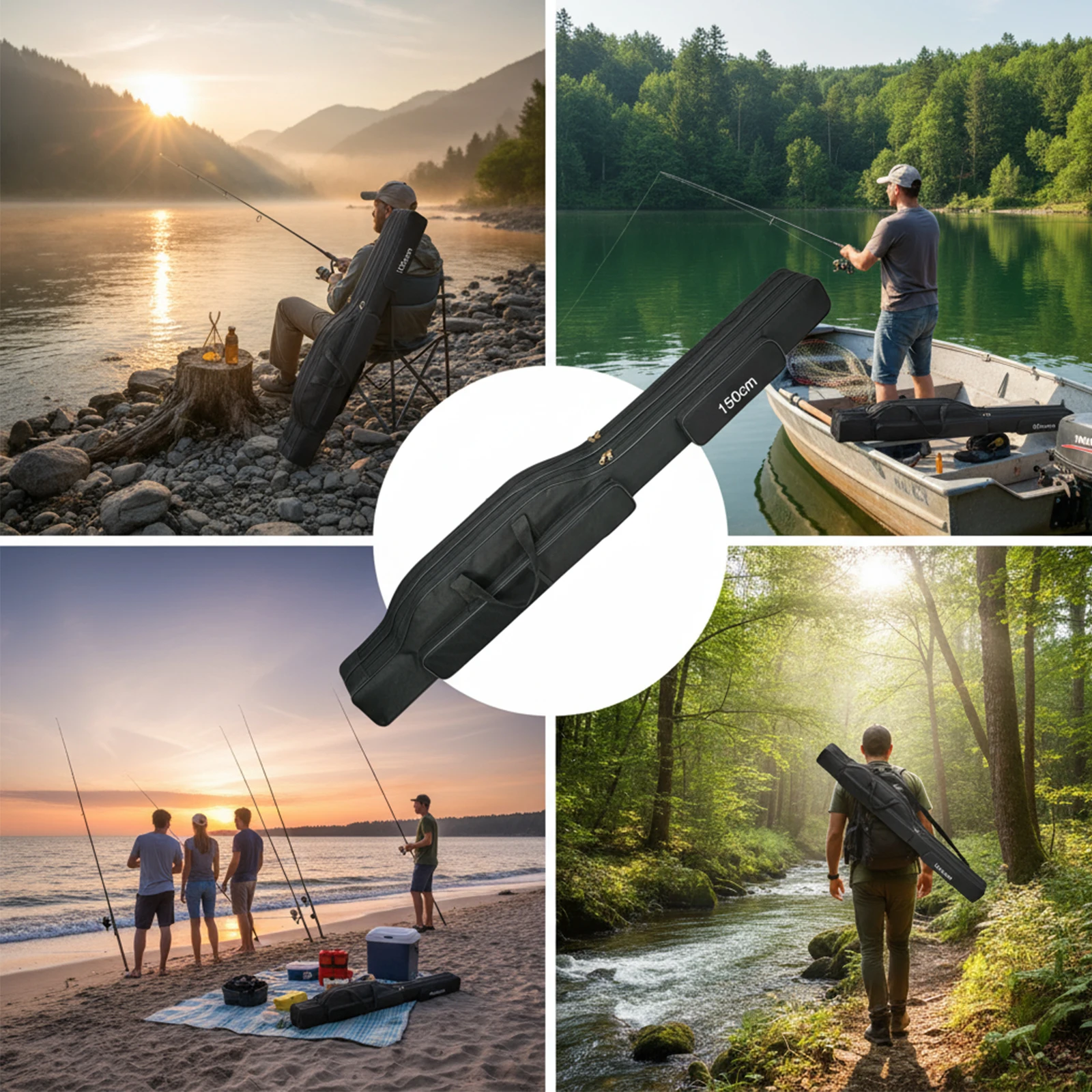 Black 1.5M Fishing Rod Carrying Case - Image 2