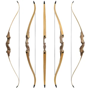 60-Inch Wooden Recurve Bow with Arrow Kit - Thumbnail Image 2