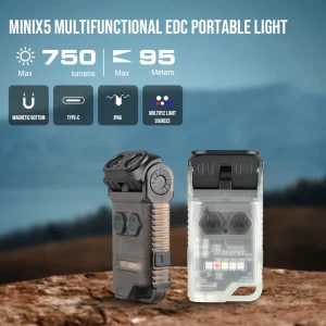 Rechargeable EDC Flashlight with Red & UV Light - Thumbnail Image 2