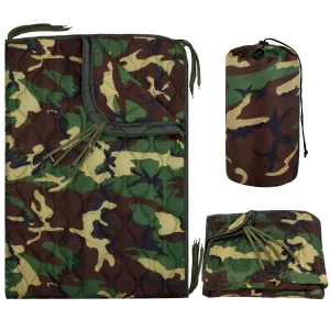 Compact Quilted Camping Blanket Poncho