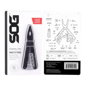 SOG PowerLitre 19 Functions Compact Multitool EDC 5 Inch Lightweight Stainless Steel Multifunctional Pliers W/ Folding Knife Wire Cutter Magnetic Bit Holder Corkscrew For Survival Hiking Home DIY Outdoor Emergency Repair Portable Hand Tools W/ Pocket Clip - Thumbnail Image 2