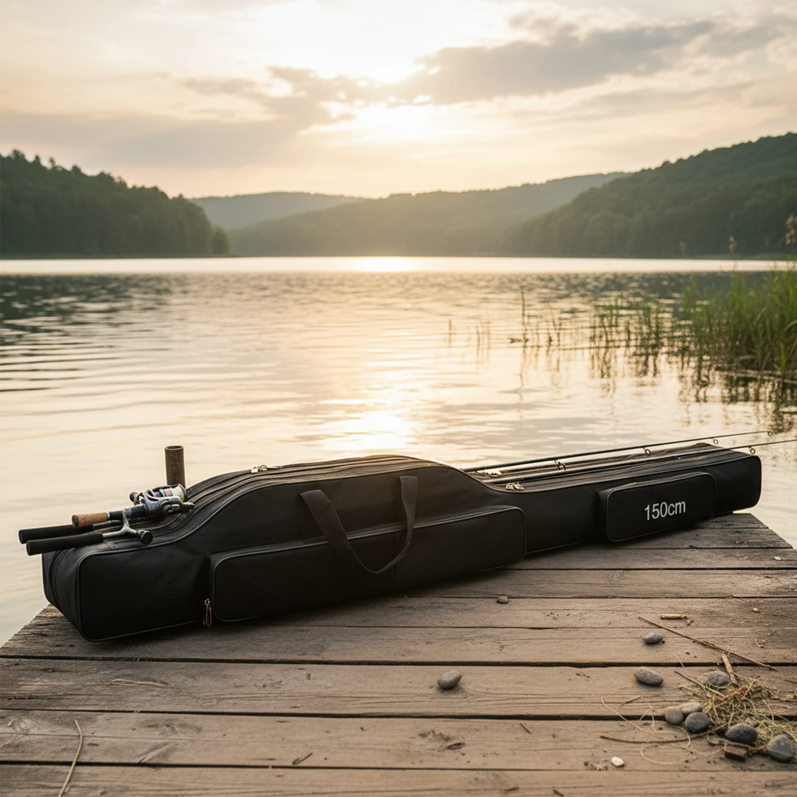 Black 1.5M Fishing Rod Carrying Case - Image 1