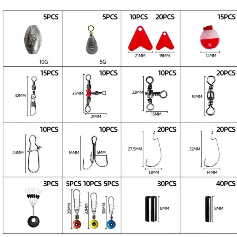 Fishing Tackle Set with Hooks, Floats and Lures - Image 4